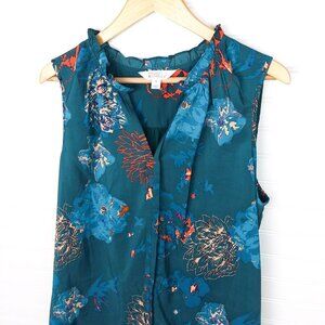 Market & Spruce Floral Print Ruffle Trim Tank Top